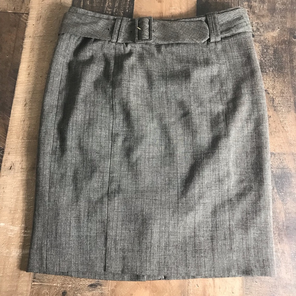 Kenneth Cole Brown Weave Belted LIned Pencil Skirt - Picture 1 of 7